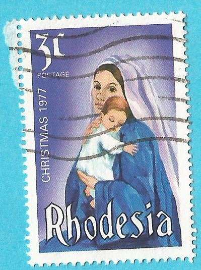 Rhodesia-3c-Christmas-Used-Cancel-Thematic-Christmas-Famous Person