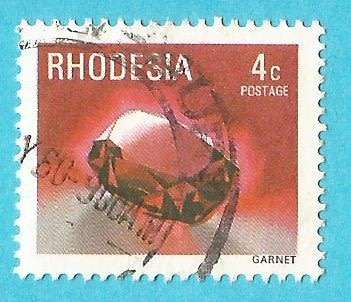 Rhodesia-4c-Garnet-Used-Cancel-Thematic-Stones-Garnet