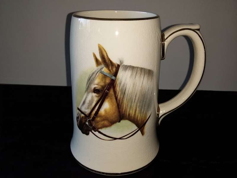 SADLER-Beer Mug-Made in Staffordsher England-Horse Scene