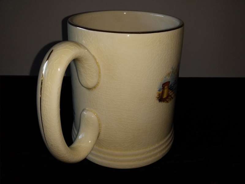 ELIJAH COTTON Ltd-Lord Nelson Ware Westward ho(me) -Staffordshire England-Beer Mug-Sail Boat Scene