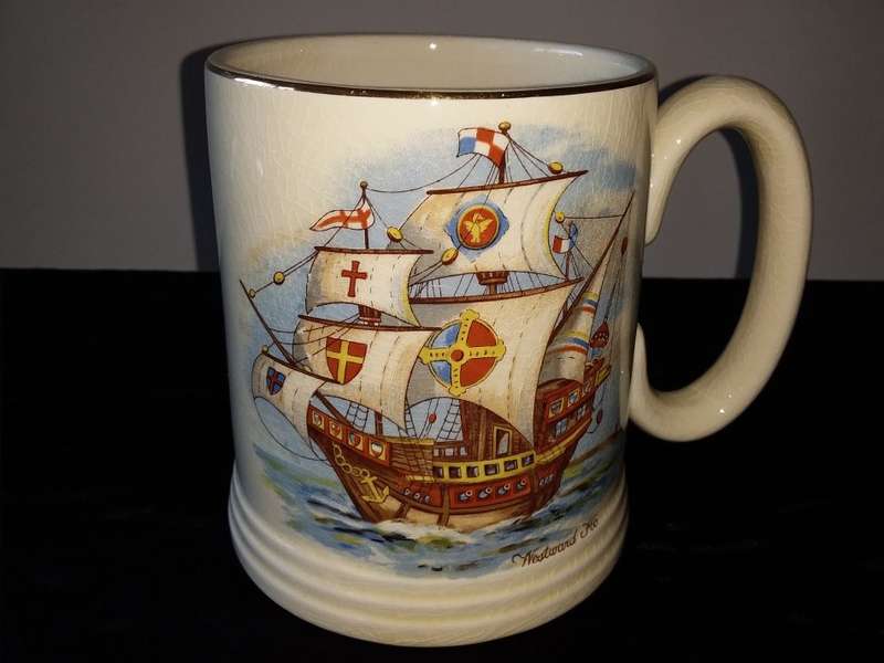 ELIJAH COTTON Ltd-Lord Nelson Ware Westward ho(me) -Staffordshire England-Beer Mug-Sail Boat Scene