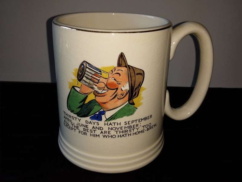 LORD NELSON WARE-ENGLAND-Beer Mug + Plate-`What`s Your`s`