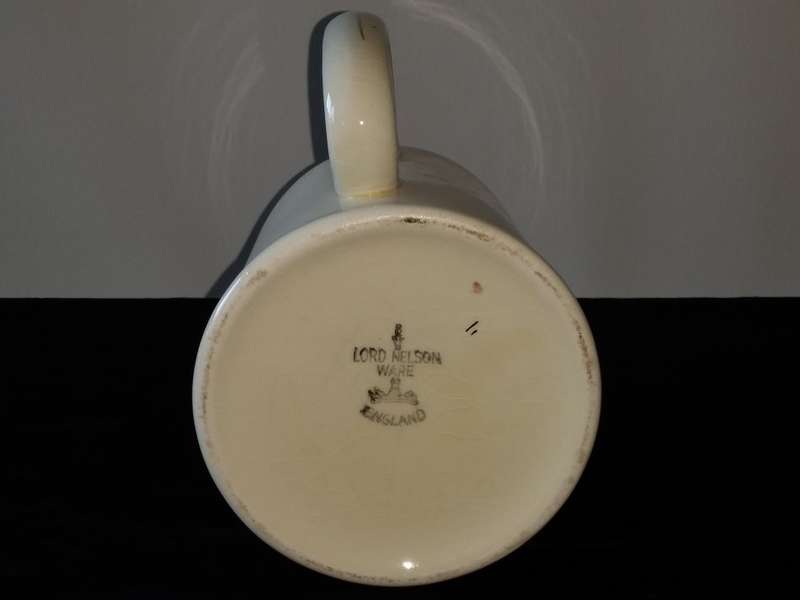 LORD NELSON WARE-ENGLAND-Beer Mug + Plate-`What`s Your`s`