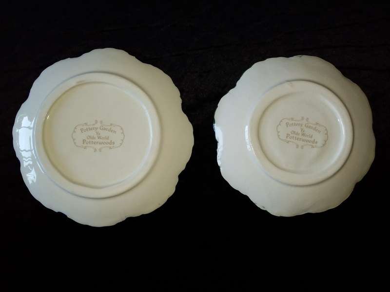 Pottery Garden-Ye Olde World-Potterwoods-Trio-Cup, Saucer, Side Plate-Fruit Scene