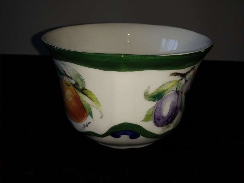Pottery Garden-Ye Olde World-Potterwoods-Trio-Cup, Saucer, Side Plate-Fruit Scene
