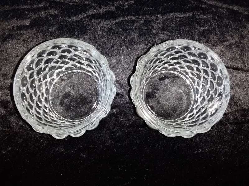 2 x Small-Berry Pattern- Glass Containers with lids