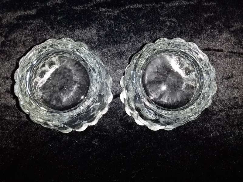 2 x Small-Berry Pattern- Glass Containers with lids