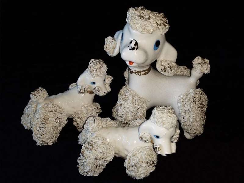 3 x Spaghetti Poodle Dogs -Vintage