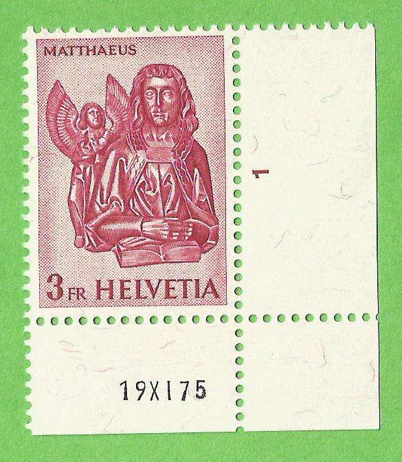 Switzerland-Helvetia-MNH-3FR- 1961 The Four Evangelists Single-Thematic-Art-Famous Person