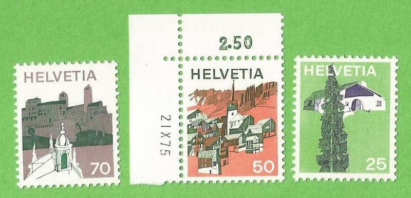 Switzerland-Helvetia-MNH-Set-Thematic-Buildings