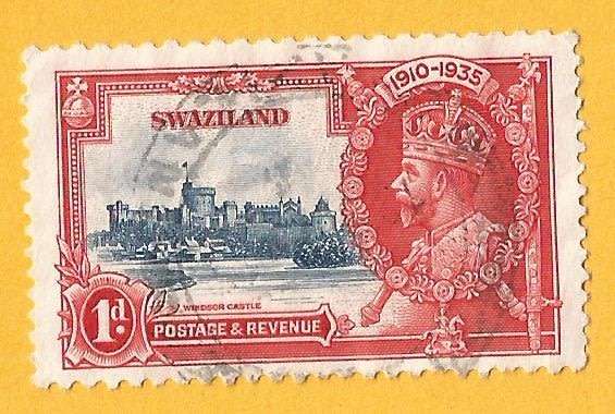 Swaziland 1935 The 25th Anniversary of the Reign of King George V-Used-Cancel-Thematic-Famous Person