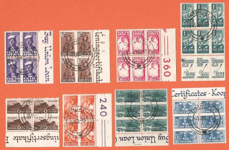 Union of South Africa-SACC 95-102-War Effort Reduced Sizes-Full Set-Used-Cancel-Thematic-War