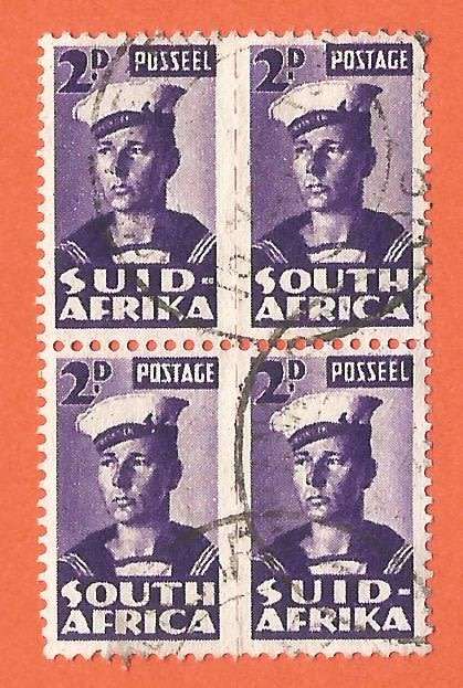 Union of South Africa-SACC 98-2d-War Effort Reduced Size-Block-Cancel-Used-Thematic-War