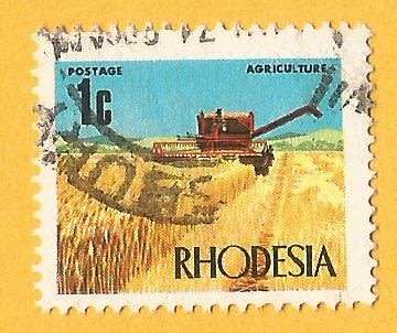 Rhodesia-1c-Cancel-Used-Thematic-Flora-Agriculture