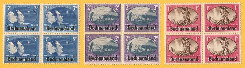 Bechuanaland-MNH-Set-Blocks-Thematic-Farming-Victory-Toning Noted
