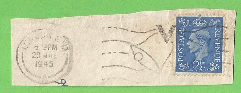 England-Cancel-1945 London-2½d-On Paper-Used-Thematic-Famous Person