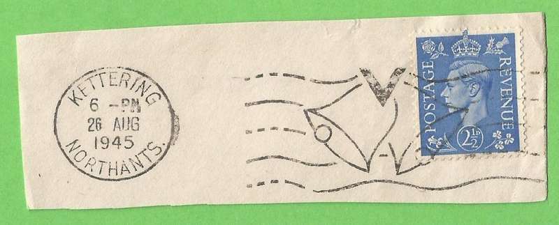 England-Cancel-1945 KETTERING NORTHANTS-2½d-On Paper-Used-Thematic-Famous Person