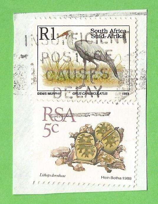 RSA-R1/5c-Cancel-Used-On Paper-Thematic-Fauna-Birds-Flora-Succulents