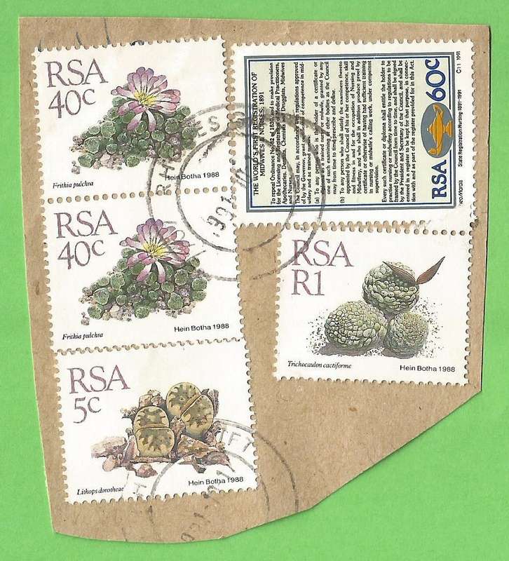 RSA-5c/40c/60c/R1-Cancel-Used-On Paper-Thematic-Flora-Succulents