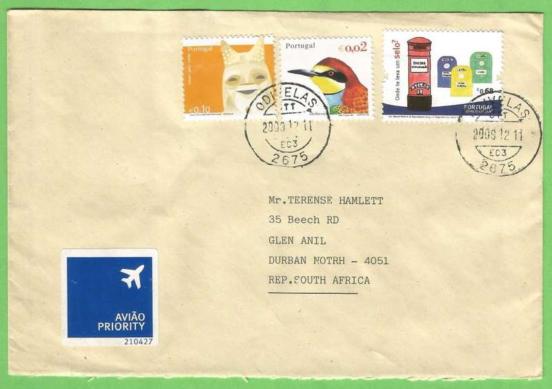 Domestic Mail-Cover-Portugal-Cancel-Thematic-Symbol-Fauna-Birds-Postbox