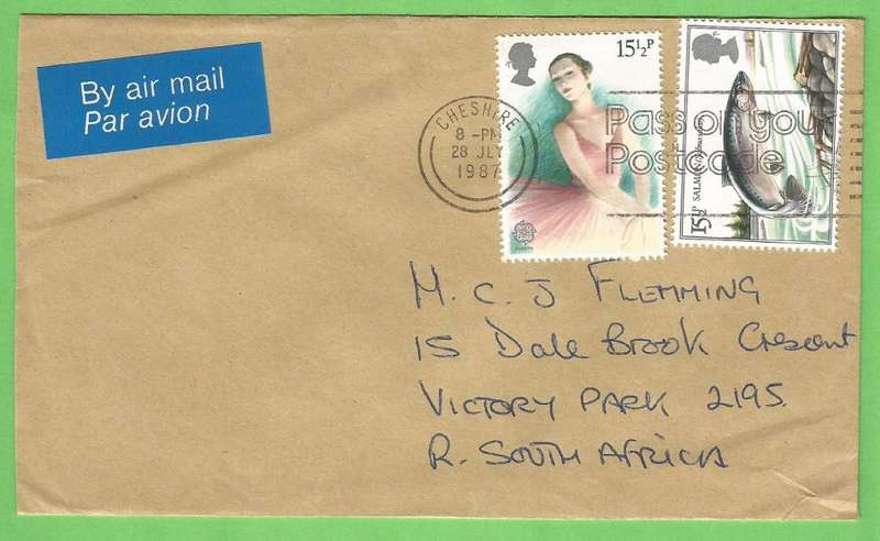 Domestic Mail-Cover-England-Cancel-Thematic-Dancer-Fauna-Fish
