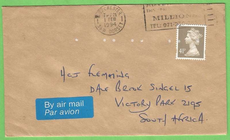 Domestic Mail-Cover-England-Machin-41p-Cancel-Thematic-Famous Person