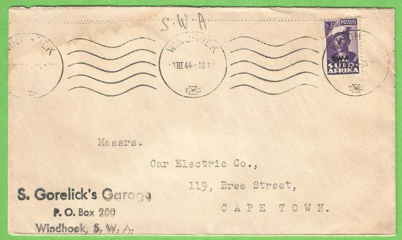 South West Africa-Domestic Mail-Cover-Cancel-1944-Windhoek-Thematic-Soldier