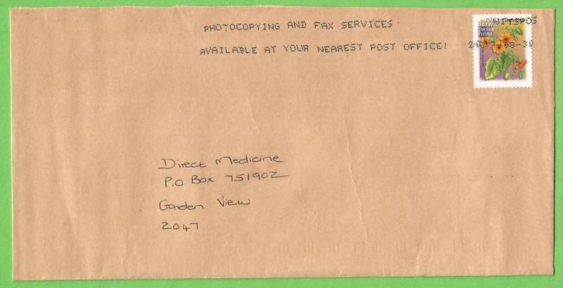 RSA-Domestic Mail-Cover-Ink Jet Stamp Cancelling-2007-Witspos-Thematic-Flora