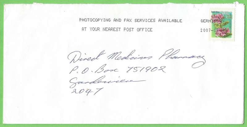 RSA-Domestic Mail-Cover-Ink Jet Stamp Cancelling-2007-Germiston-Thematic-Flora