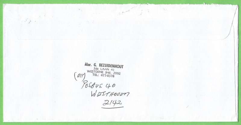 RSA-Domestic Mail-Cover-Cancel-2007-Thematic-Flora