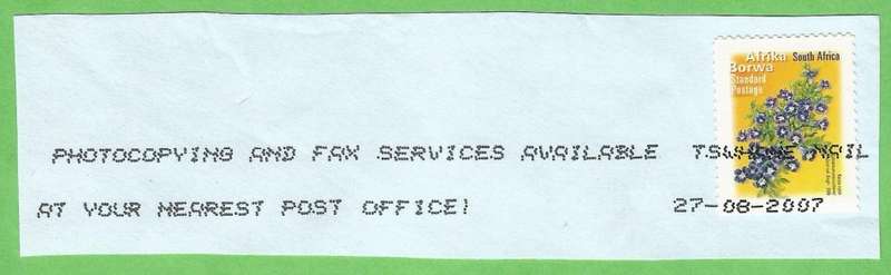 RSA-Ink Jet Stamp Cancelling-2007-On Paper-Thematic-Flora