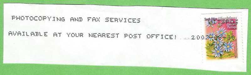 RSA-Ink Jet Stamp Cancelling-2007-Witspos-On Paper-Thematic-Flora