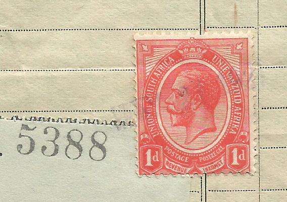 Union of South Africa-Receipt-Cancel-On Paper-Thematic-Famous Person