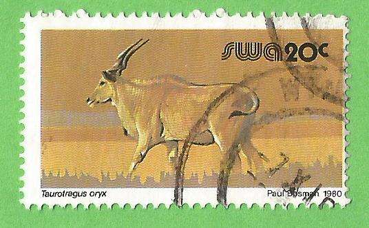 South West Africa-20c-Used-Cancel-Thematic-Fauna