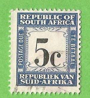 Republic of South Africa SACC53a 1962 -5c-Used-Cancel-Thematic-Postage Due