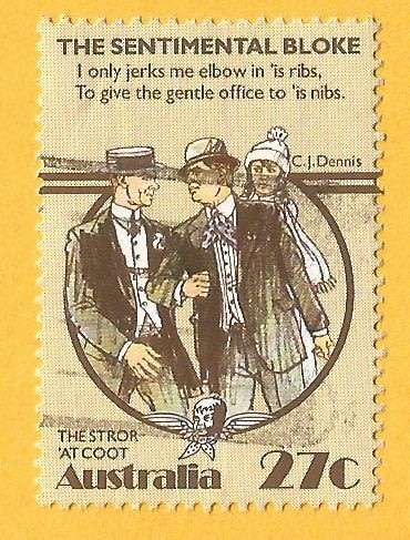 Australia-27c-Used-Cancel-Thematic-People-The Sentimental Bloke