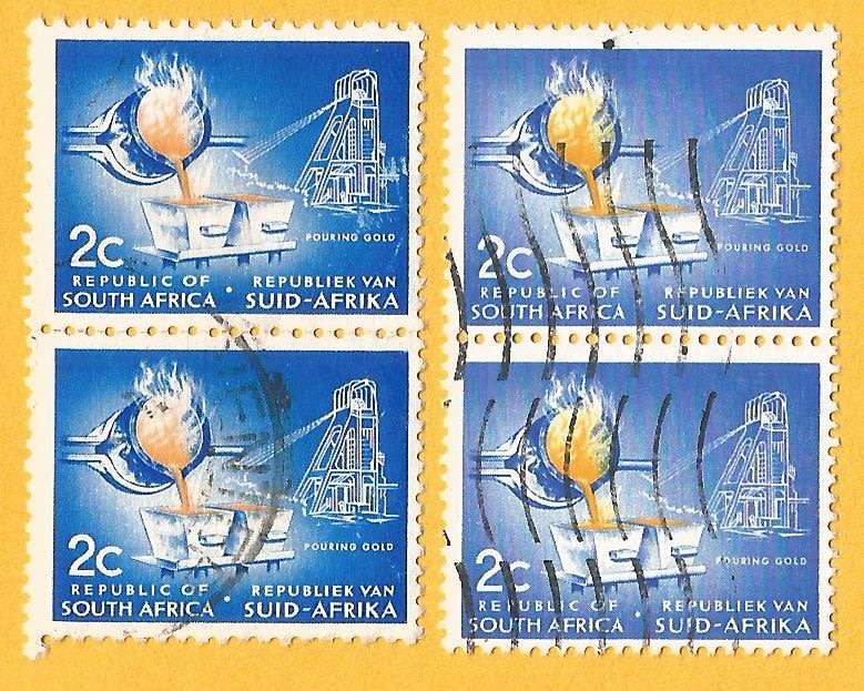 RSA-First Definitive-2c-Pouring Gold-Used-Cancel-Thematic-Industry-Mining-Gold