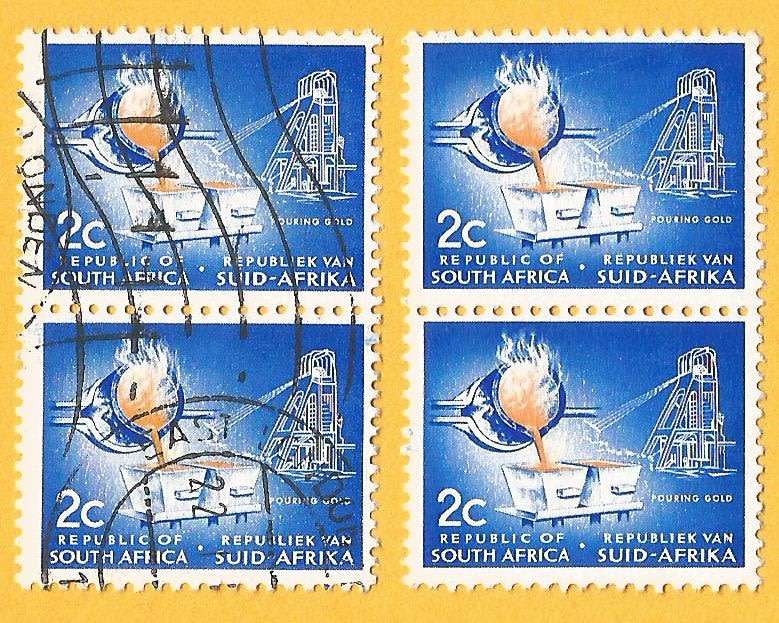 RSA-First Definitive-2c-Pouring Gold-Used-Cancel-Thematic-Industry-Mining-Gold