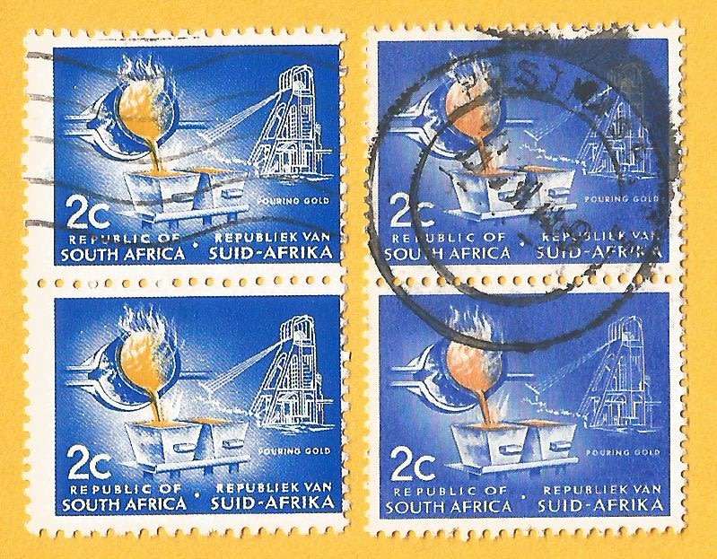 RSA-First Definitive-2c-Pouring Gold-Used-Cancel-Thematic-Industry-Mining
