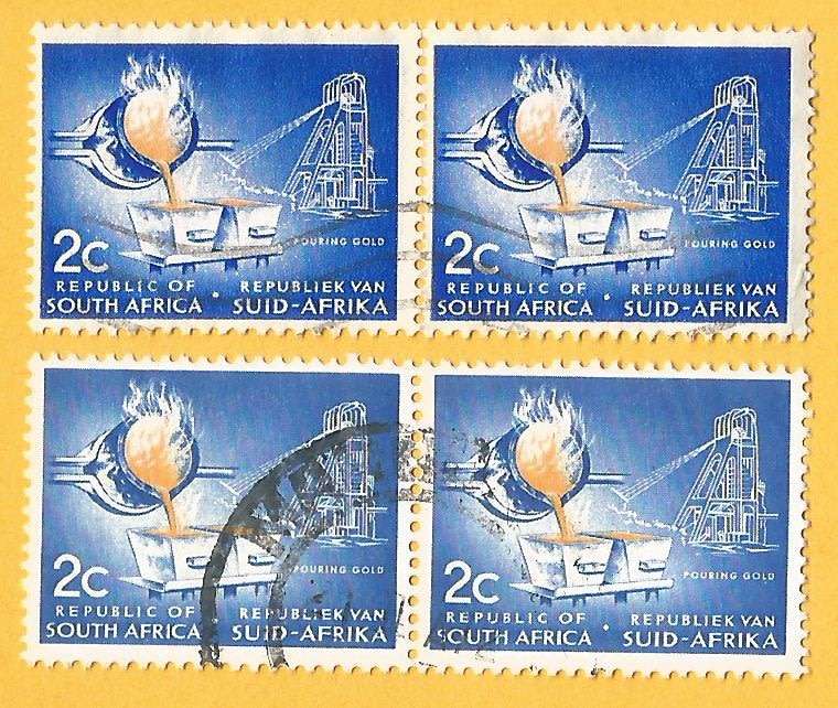 RSA-First Definitive-2c-Pouring Gold-Used-Cancel-Thematic-Industry-Mining