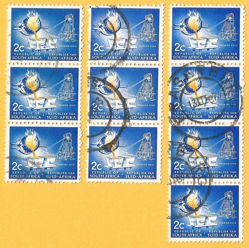 RSA-First Definitive-2c-Pouring Gold-Used-Cancel-Thematic-Industry-Mining