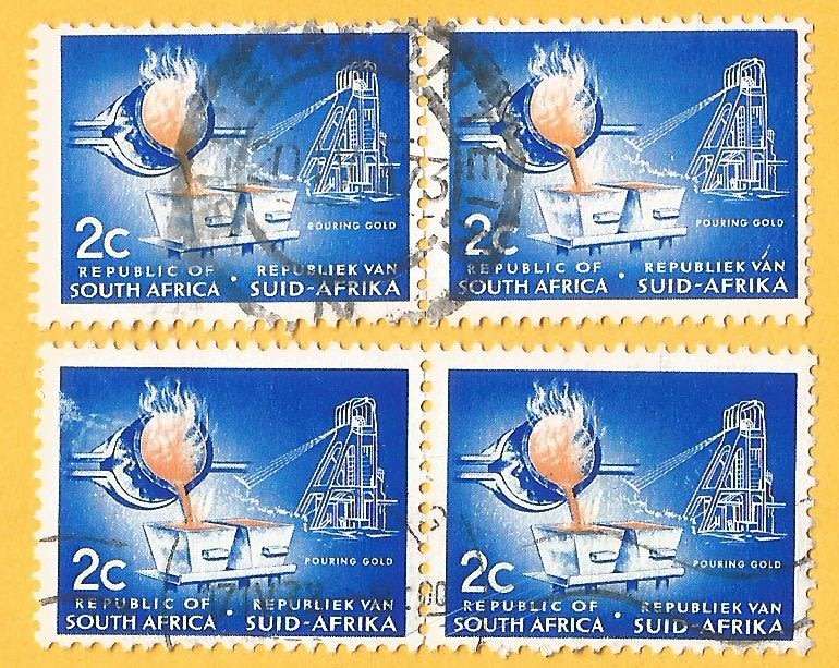 RSA-First Definitive-2c-Pouring Gold-Used-Cancel-Thematic-Industry-Mining