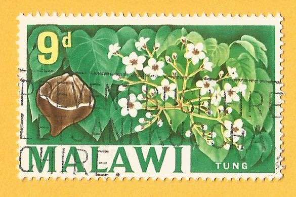 Malawi -9d- Used-Cancel-Thematic-Floral