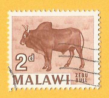 Malawi -2d-Used-Cancel-Thematic-Fauna-Cattle