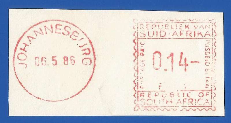 RSA-Cancel-Postmark-Post Mark-1986-Johannesburg-Postage Paid