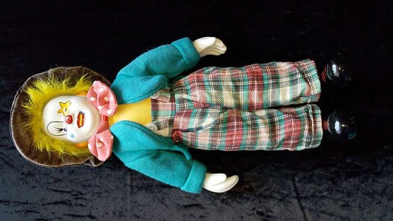Clown- Collectors Doll-Not Marked. Check pants and pink bow tie