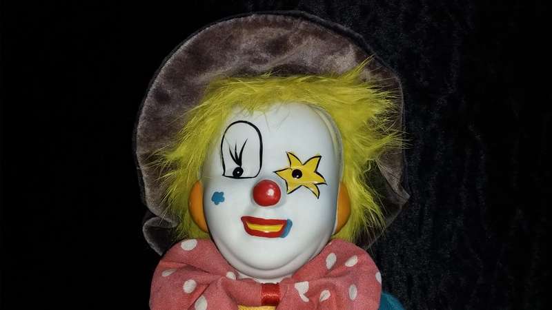 Clown- Collectors Doll-Not Marked. Check pants and pink bow tie