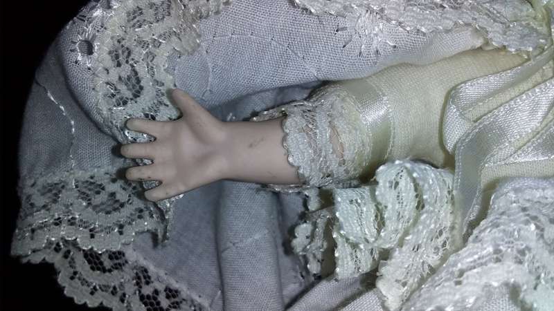 Baby Doll in White Christening gown Collectors Doll-Not Marked