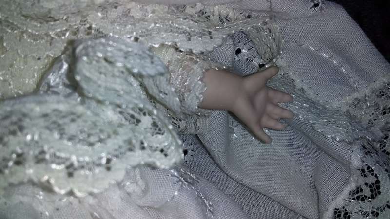 Baby Doll in White Christening gown Collectors Doll-Not Marked