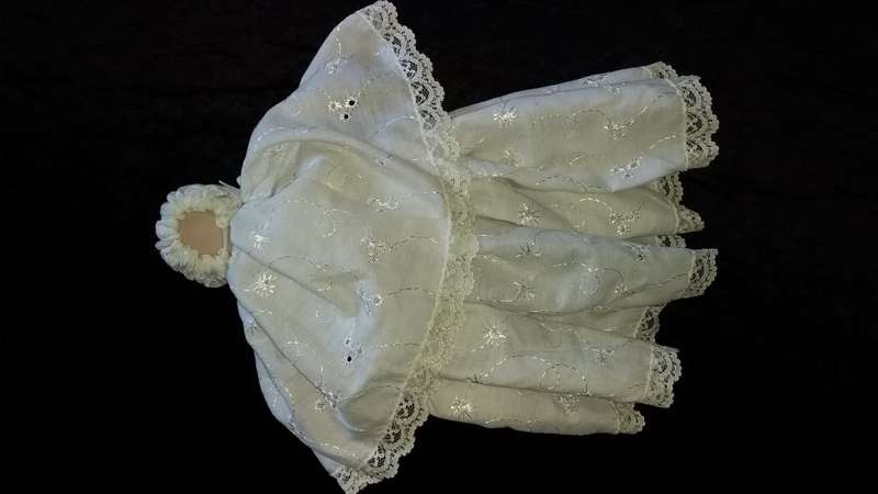 Baby Doll in White Christening gown Collectors Doll-Not Marked